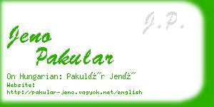 jeno pakular business card